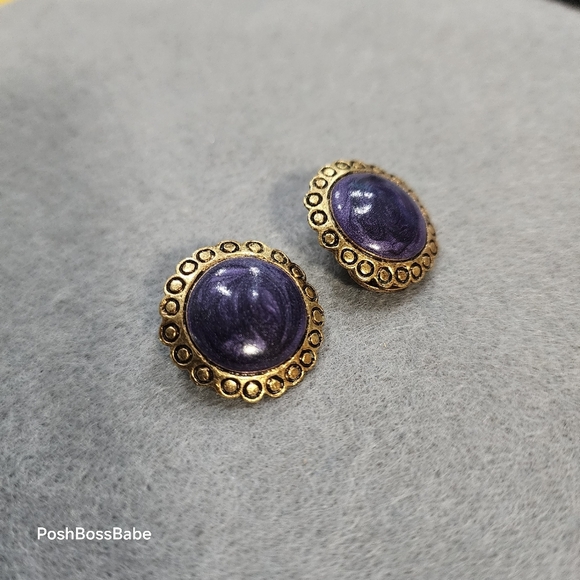 Vintage clip button earrings - Picture 1 of 8